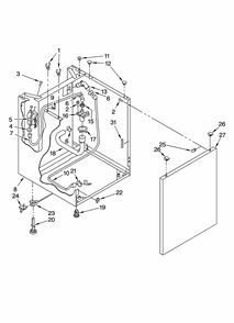 Washer Cabinet Parts Diagram and Parts List for 11098752795  Kenmore Washer Dryer Combo