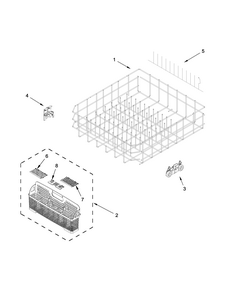 Lower Rack Parts Diagram and Parts List for IUD8555DX3  Whirlpool Dishwasher