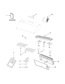 Hood Parts Diagram and Parts List for KXU8036YSS1  KitchenAid Range Hood