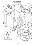CABINET Diagram and Parts List for LG7001XMW1  Whirlpool Dryer