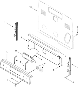 Control Panel Parts Diagram and Parts List for CREW3874RS0  Whirlpool Range