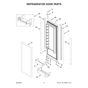 Part Location Diagram of W11657507 Whirlpool Hinge Assembly, Top