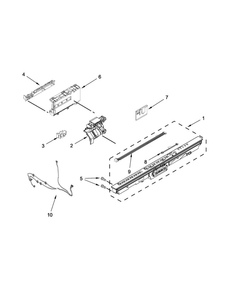 Control Panel And Latch Parts Diagram and Parts List for 66512782K313  Kenmore Dishwasher