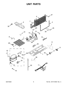 Unit Parts Diagram and Parts List for WRT311FZDW06  Whirlpool Refrigerator