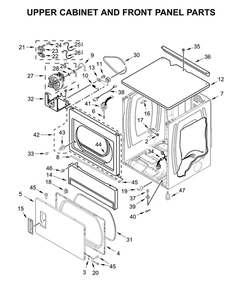 Upper Cabinet And Front Panel Parts Diagram and Parts List for CSP2940HQ0  Whirlpool Dryer