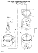 AGITATOR, BASKET AND TUB PARTS Diagram and Parts List for 7MLSR6232JQ5  Whirlpool Washer
