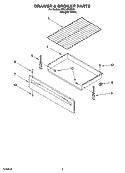 DRAWER & BROILER PARTS Diagram and Parts List for RF314PXMQ2  Whirlpool Range