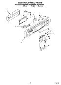 CONTROL PANEL PARTS Diagram and Parts List for GU3600XTSB0  Whirlpool Dishwasher
