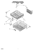 DISHRACK PARTS Diagram and Parts List for TUD5700MQ0  Estate Dishwasher