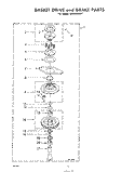 BASKET DRIVE AND BRAKE Diagram and Parts List for LHB3000W1  Whirlpool Washer