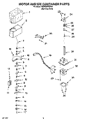 MOTOR AND ICE CONTAINER PARTS Diagram and Parts List for KSRB22FRBX01  KitchenAid Refrigerator