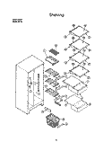 SHELVING Diagram and Parts List for 8624W0A  Roper Refrigerator