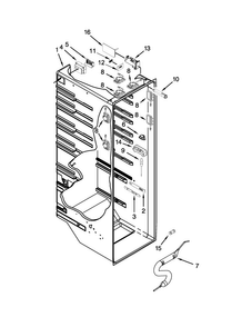 Refrigerator Liner Parts Diagram and Parts List for WRS950SIAM01  Whirlpool Refrigerator