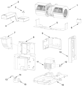 Air Flow Parts Diagram and Parts List for WMMF5930PW02  Whirlpool Microwave