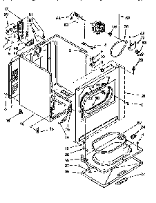 Cabinet Diagram and Parts List for LER5636EZ01  Whirlpool Dryer