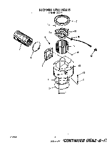 Blower Unit Diagram and Parts List for 2496*1  Roper Range