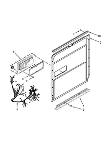 Inner Door Parts Diagram and Parts List for KDTE304DWH0  KitchenAid Dishwasher