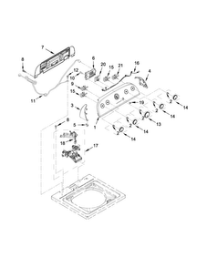 Controls And Water Inlet Parts Diagram and Parts List for WTW4850BW2  Whirlpool Washer