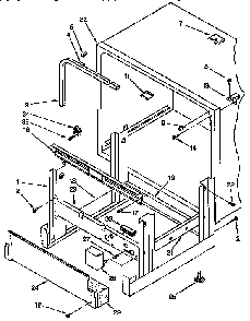 Frame And Tank Parts Diagram and Parts List for KUDI23BWH0  KitchenAid Dishwasher