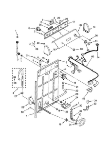 Controls And Rear Panel Diagram and Parts List for 7MLSC9545JQ2  Whirlpool Washer