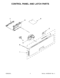 CONTROL PANEL AND LATCH PARTS Diagram and Parts List for KUDE70FXPA5  KitchenAid Dishwasher