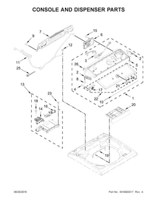 Console And Dispenser Parts Diagram and Parts List for 11026134610  Kenmore Washer