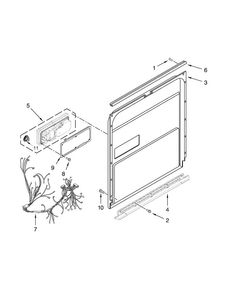 Inner Door Parts Diagram and Parts List for KUDS35FXBLA  KitchenAid Dishwasher