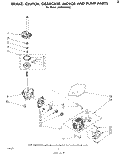BRAKE, CLUTCH, GEARCASE, MOTOR AND PUMP Diagram and Parts List for LA5460XMW2  Whirlpool Washer
