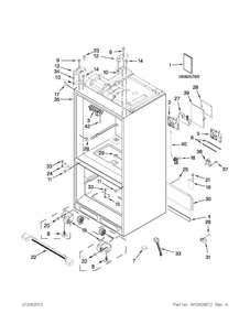 Cabinet Parts Diagram and Parts List for WRF989SDAB02  Whirlpool Refrigerator