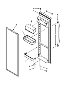Refrigerator Door Parts Diagram and Parts List for 7WRS25FEBF00  Whirlpool Refrigerator