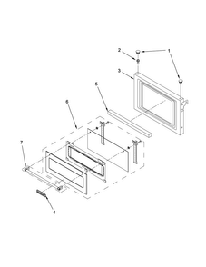 Microwave Door Parts Diagram and Parts List for KMBP100ESS00  KitchenAid Microwave