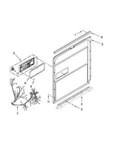 Inner Door Parts Diagram and Parts List for KUDE48FXSS6  KitchenAid Dishwasher