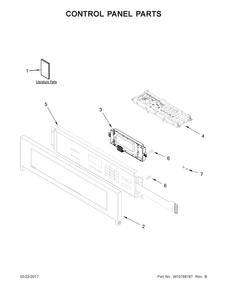 Control Panel Parts Diagram and Parts List for KODC304EBL00  KitchenAid Wall Oven