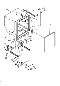 Tub And Frame Diagram and Parts List for KUDC24SESS24  KitchenAid Dishwasher