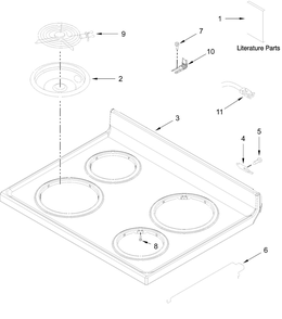 Cooktop Parts Diagram and Parts List for VREW3150RW0  Whirlpool Range