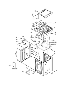 Top And Cabinet Parts Diagram and Parts List for WTW8500BR0  Whirlpool Washer