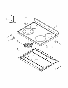 Cooktop Parts Diagram and Parts List for IES505DS0  Whirlpool Range