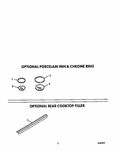 Optional Porcelain Pan And Ring Diagram and Parts List for S9507*2  Roper Range