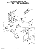 DISPENSER FRONT PARTS Diagram and Parts List for GC3JHAXTB01  Whirlpool Refrigerator