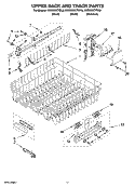 UPPER RACK AND TRACK PARTS Diagram and Parts List for KUDW03CTBL0  KitchenAid Dishwasher