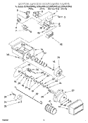 MOTOR AND ICE CONTAINER Diagram and Parts List for KSRB22FHSS02  KitchenAid Refrigerator