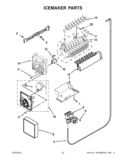 ICEMAKER PARTS Diagram and Parts List for WRS346FIAT00  Whirlpool Refrigerator