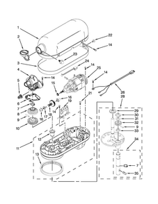 Case, Gearing And Planetary Unit Diagram and Parts List for KP26M1FQWH5  KitchenAid Mixer