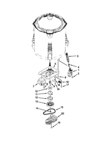 Gearcase, Motor And Pump Parts Diagram and Parts List for 11026112310  Kenmore Washer