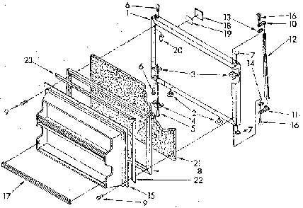 Freezer Door Diagram and Parts List for ET18NKXSM04  Whirlpool Refrigerator