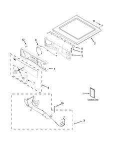 Top And Console Parts Diagram and Parts List for WED87HEDW0  Whirlpool Dryer