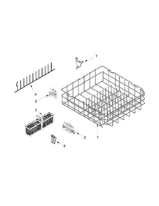 Lower Rack Parts Diagram and Parts List for KUDE48FXSS6  KitchenAid Dishwasher