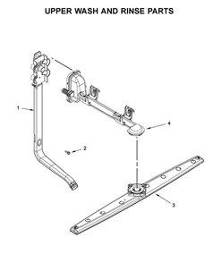Upper Wash And Rinse Parts Diagram and Parts List for WDF130PAHB1  Whirlpool Dishwasher