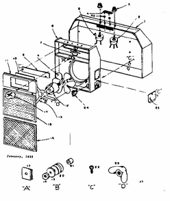Range Hood Diagram and Parts List for 85054146  Kenmore Range Hood