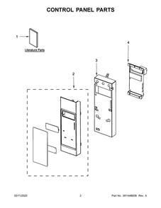 Control Panel Parts Diagram and Parts List for UMV1160CS9  Whirlpool Microwave